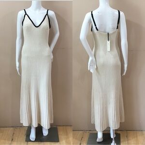 Freshman 1996 maxi dress Women’s L Ribbed Knit  Ivory Slip Stretch 90s Y2K NWT